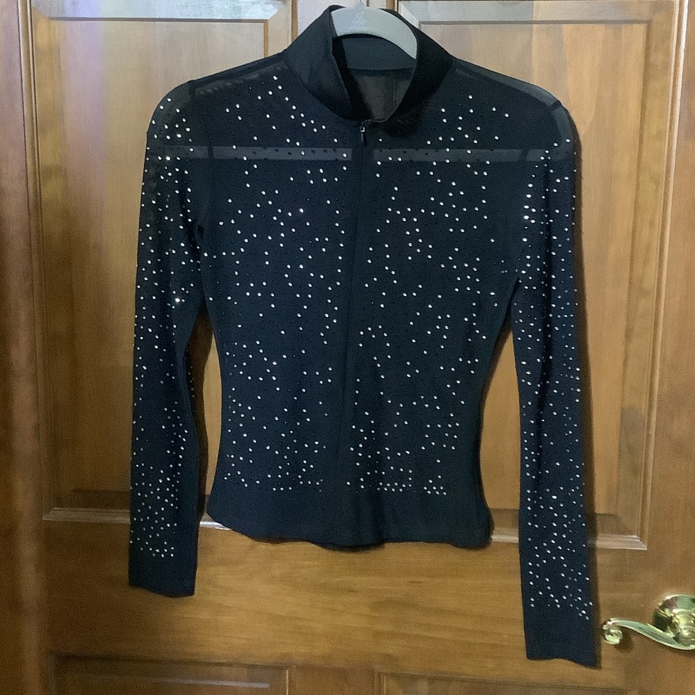 Elegant Black Studded Women's Top